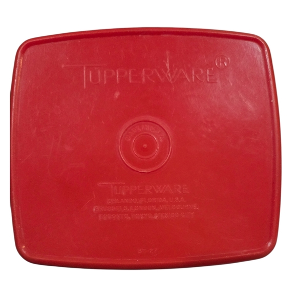 Vintage Tupperware Set of 3 Red and Green Quality Food Storage Containers - Picture 9 of 12